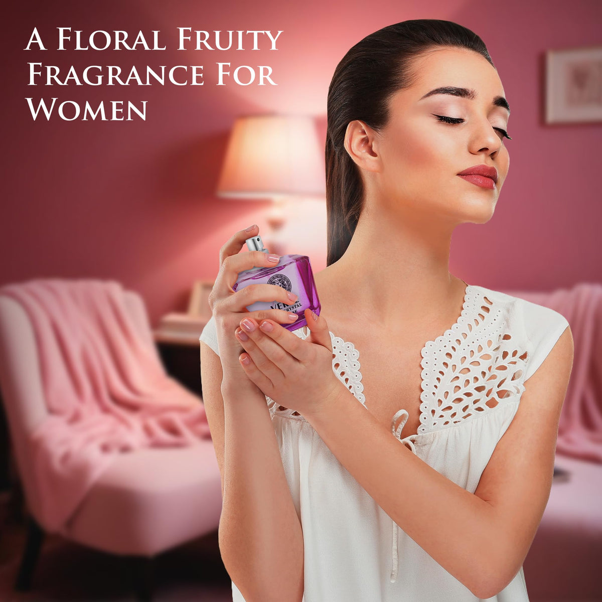 Verse Pink Crystal Intense Women's Fruity Floral Perfume, 3.4 fl oz