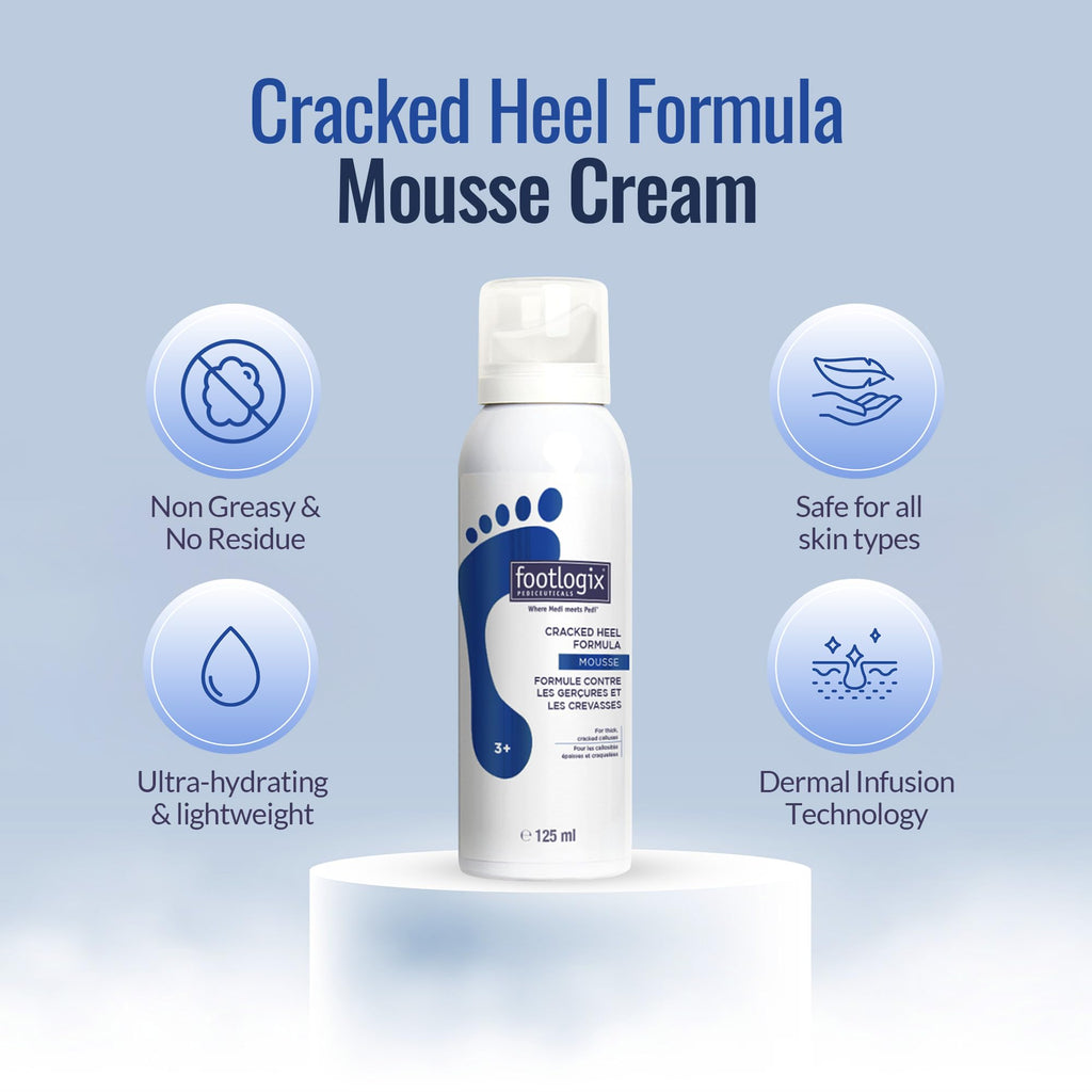 FOOTLOGIX Cracked Heel Formula Mousse with Urea, 4.23 oz