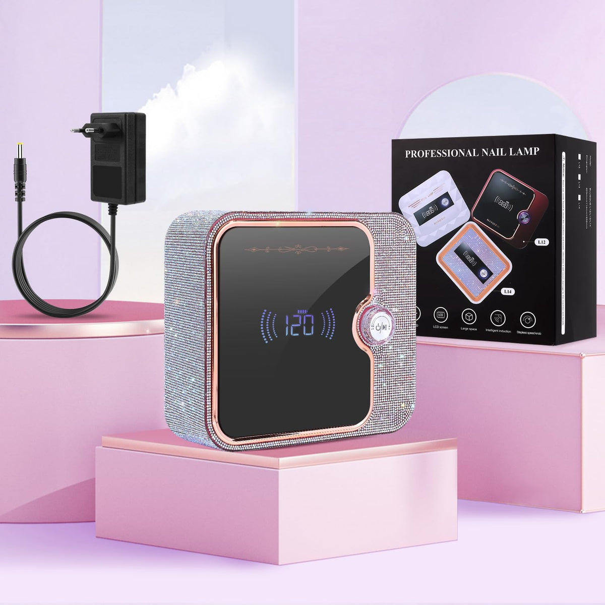 ANBEISTEE Diamond Rechargeable UV Nail Lamp with Timer and Sensor