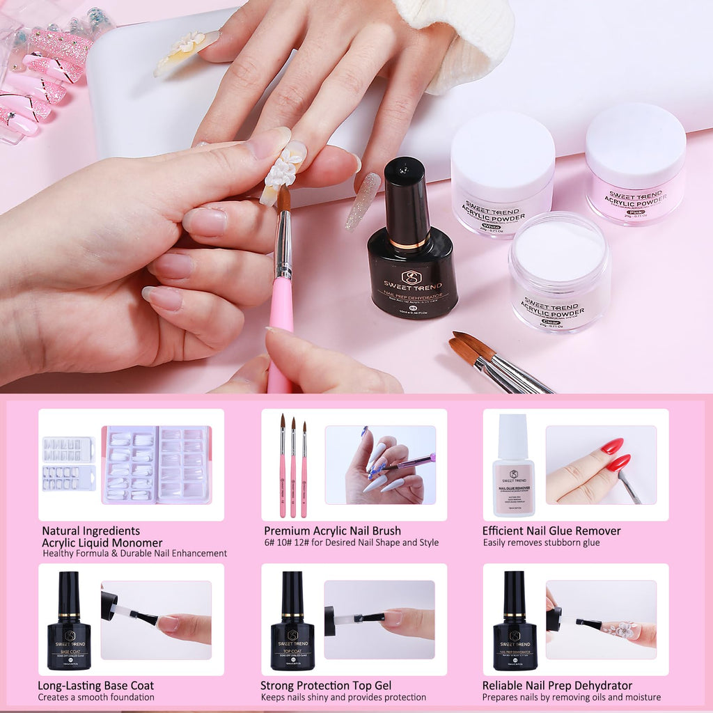 Acrylic Nail Kit for Beginners with Gel Polish, UV Lamp, Nail Drill and Full Tools