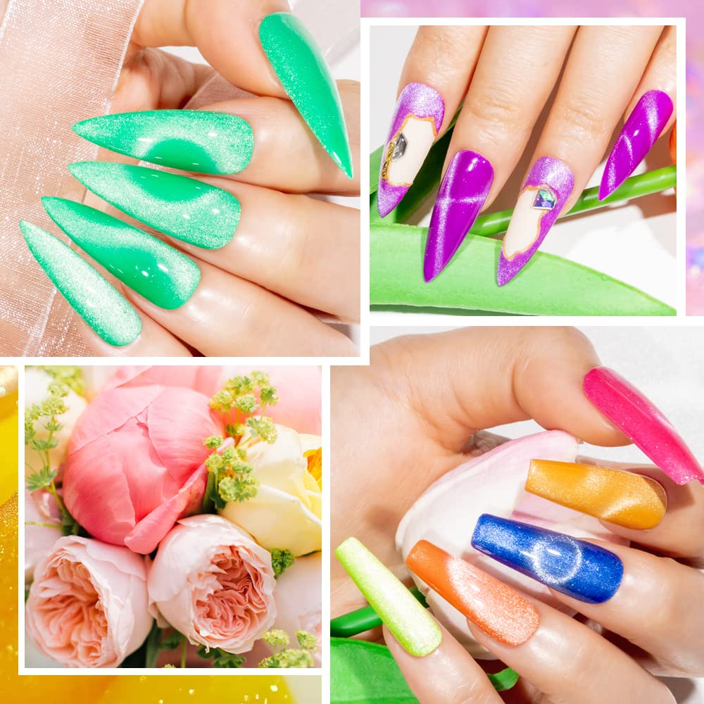 MIZHSE Cat Eye Gel Polish Kit with Magnetic Nail Art Tool