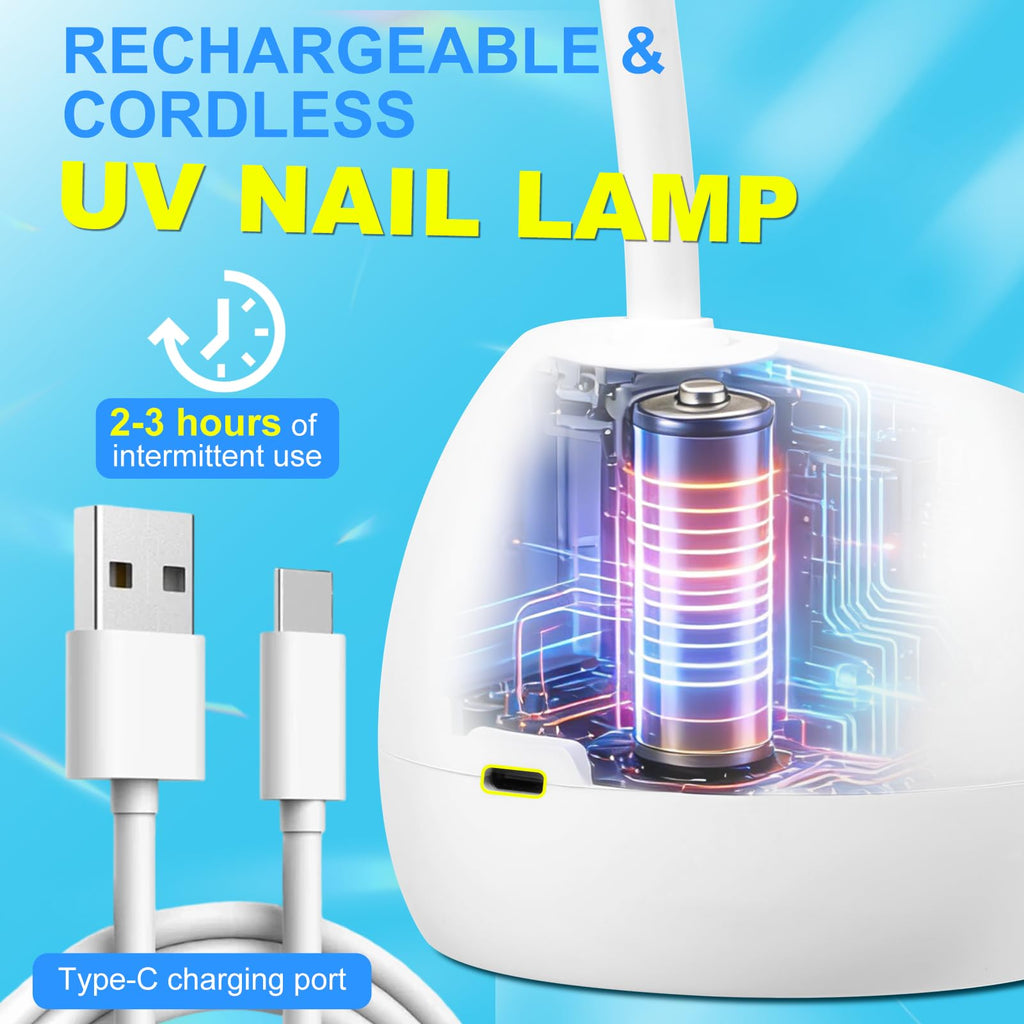 MEKK Gooseneck Flash Cure Nail Lamp, 36W Mini UV LED Light for Gel Nails