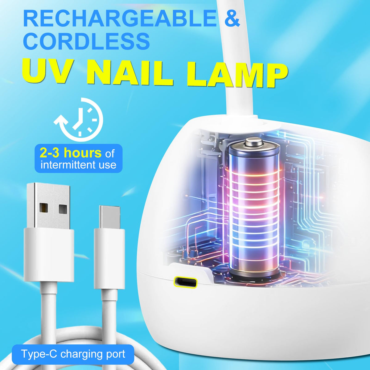 MEKK Gooseneck Flash Cure Nail Lamp, 36W Mini UV LED Light for Gel Nails