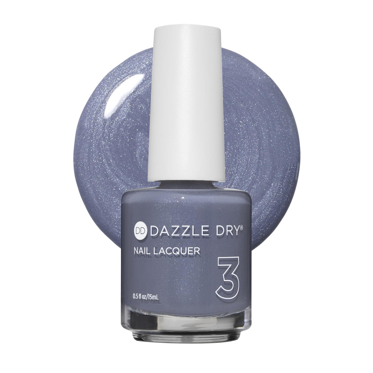 Dazzle Dry Nail Lacquer Step 3 – Blue Moon Slate Blue Gray Shimmer