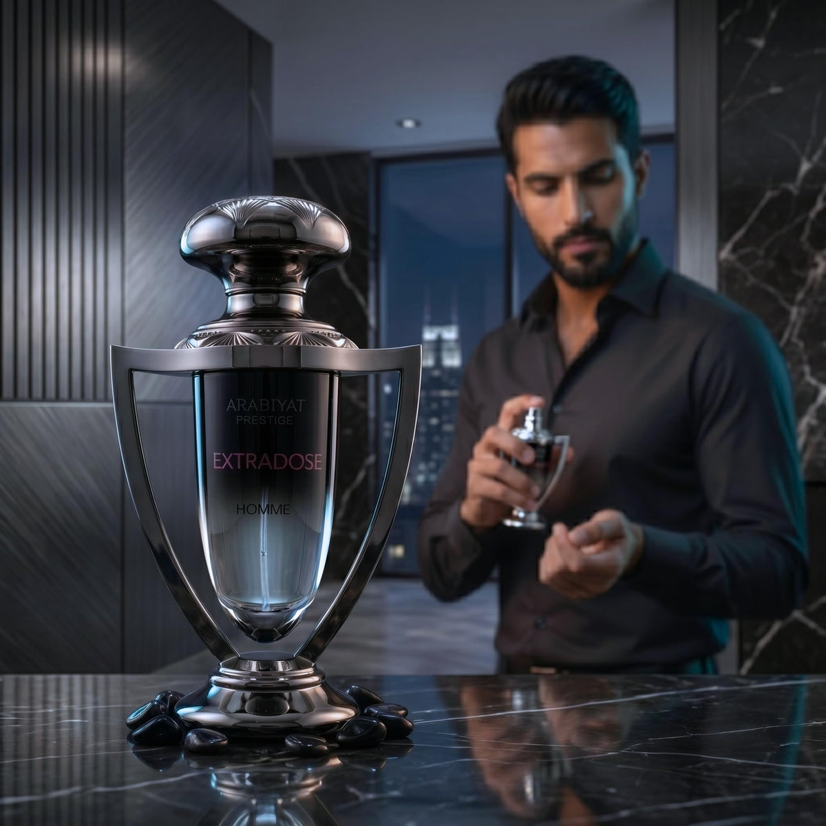 ARABIYAT PRESTIGE Extradose Homme Eau De Parfum for Men, Woody Amber Scent