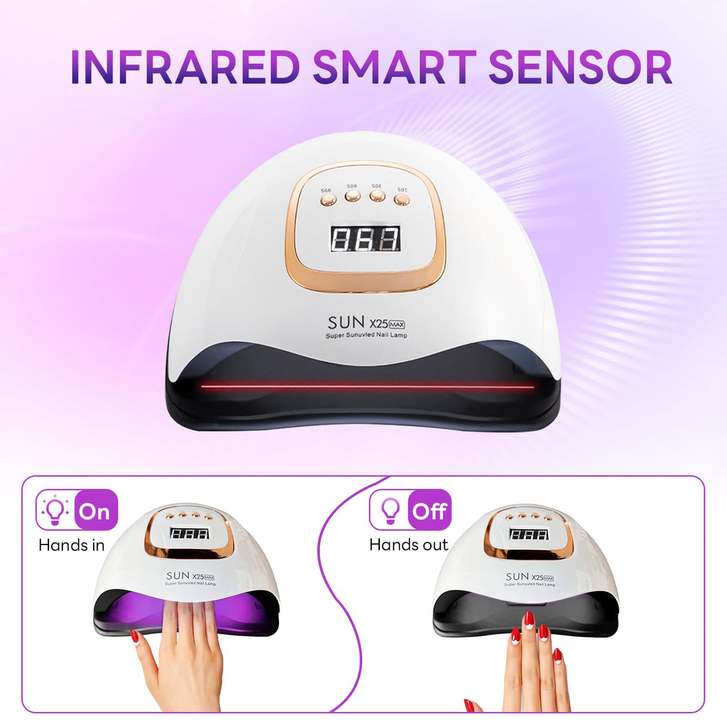 380W UV LED Nail Lamp with 81 Beads, 4 Timers & Sensor