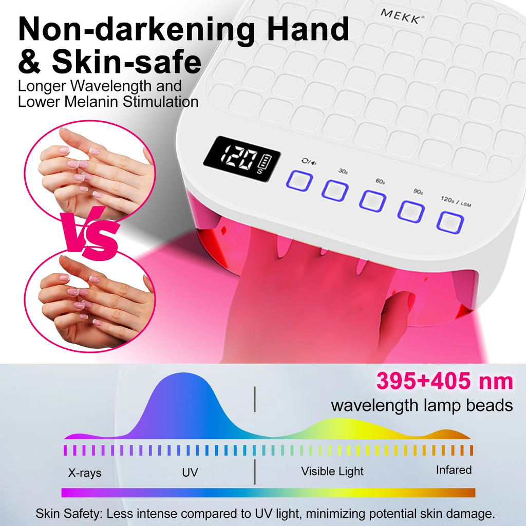 MEKK 54W Cordless UV LED Nail Lamp with Red Light and Auto Sensor