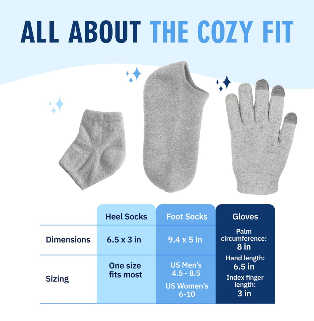 Dr. Frederick's Original Moisturizing Gel Socks and Gloves Set, 3 Pairs
