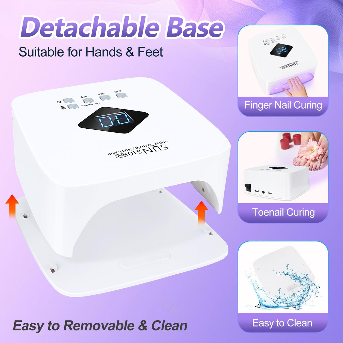 LKE Cordless Rechargeable UV LED Nail Lamp, 86W Gel Nail Dryer