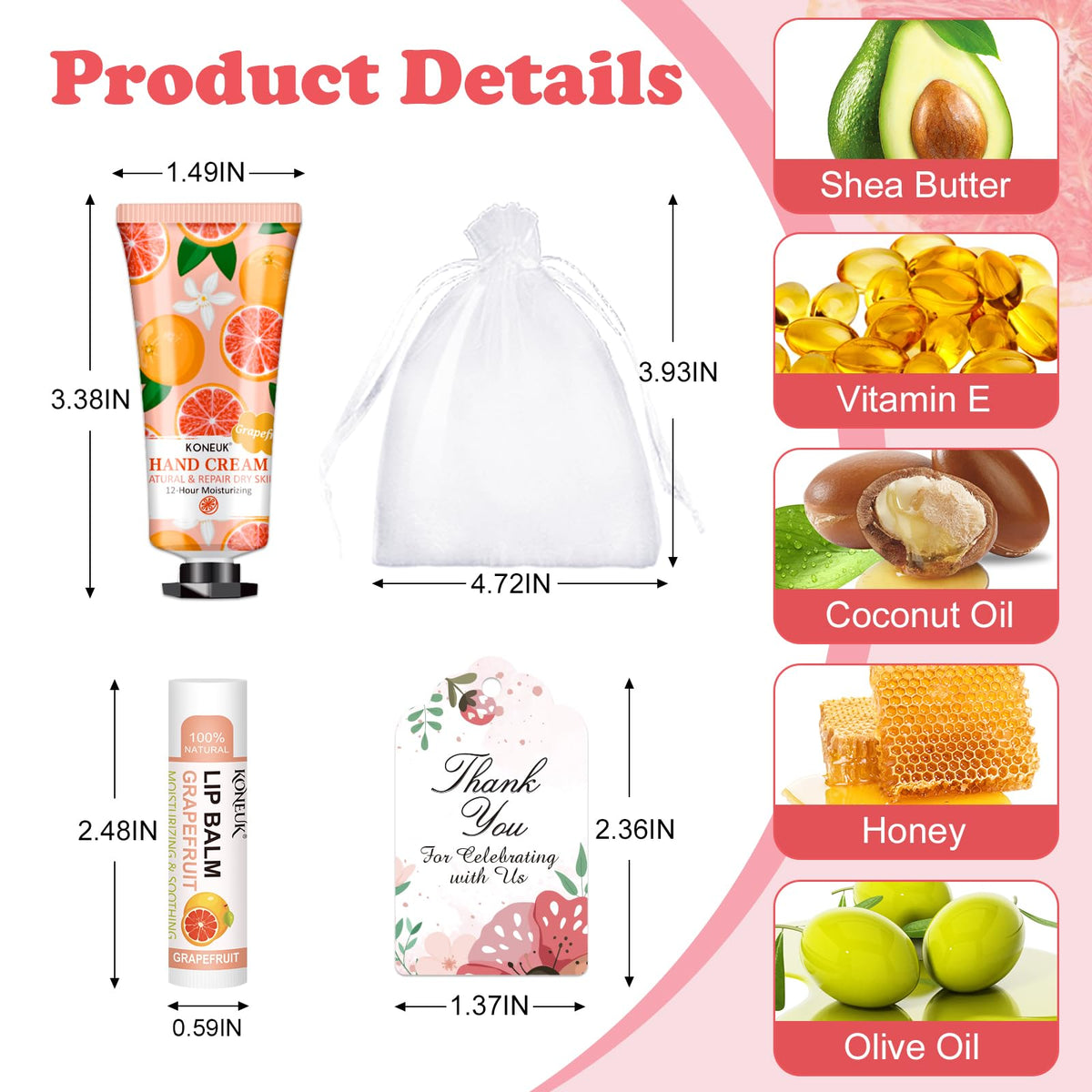 KONEUK Hand Cream and Lip Balm Gift Set