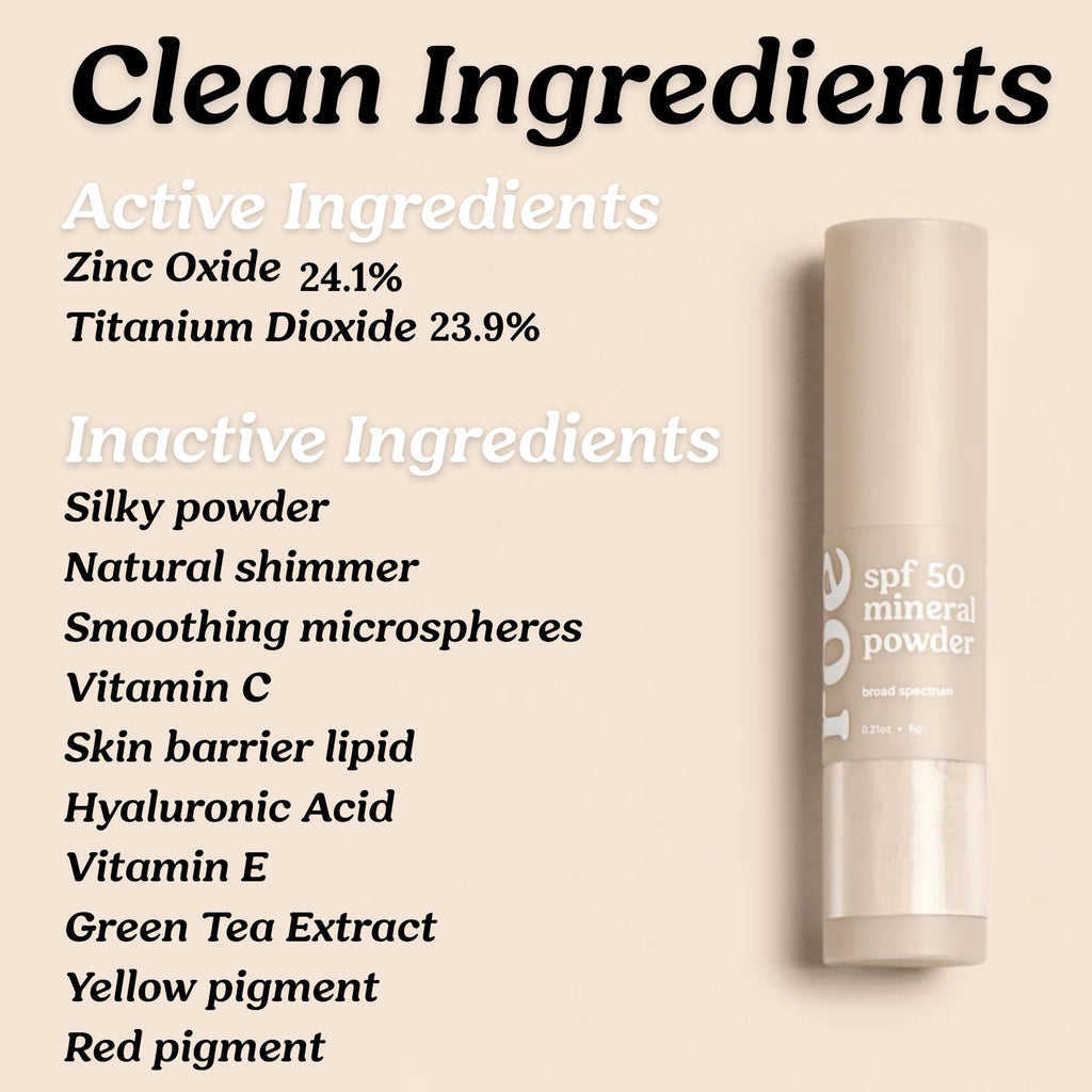 Roe Wellness SPF 50 Mineral Powder Sunscreen, Brush-On Face, Body & Scalp