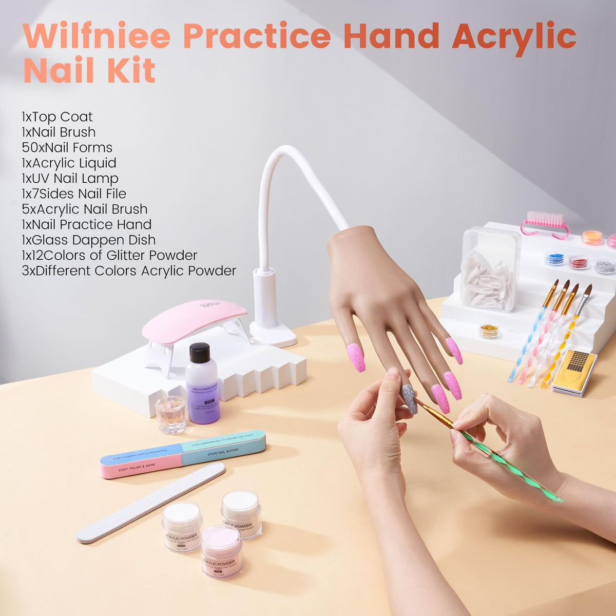 Practice Nail Hand Kit for Nail Extension and Nail Art Training