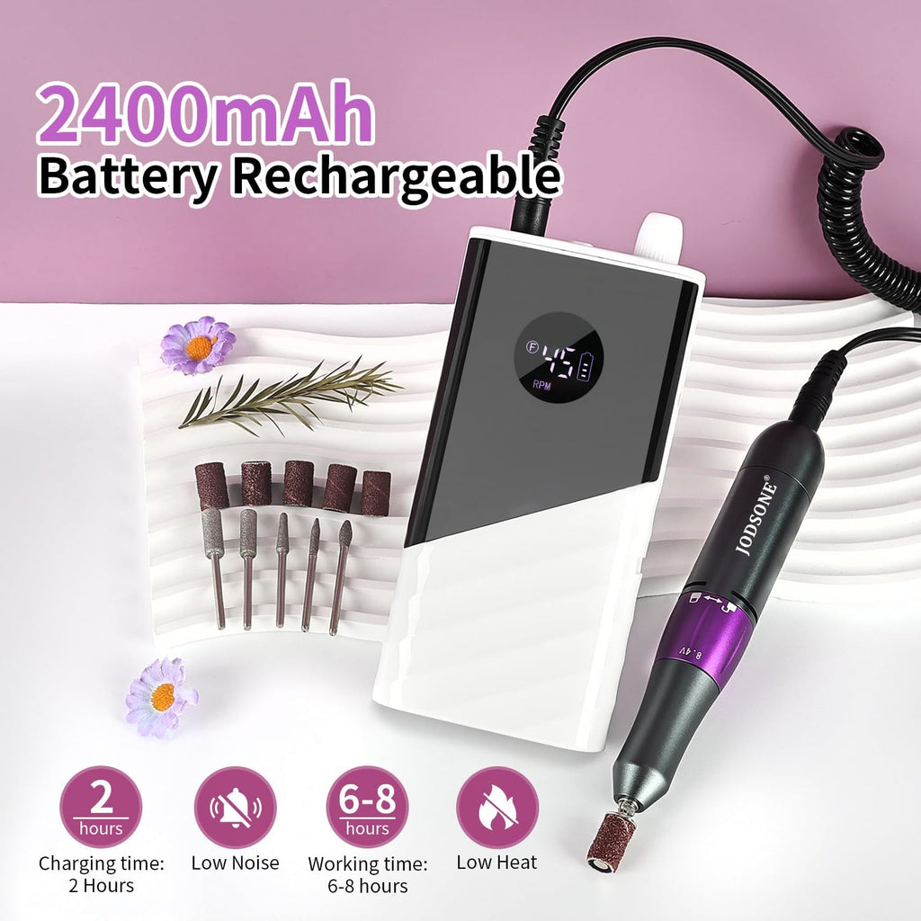 JODSONE Professional Rechargeable Nail Drill 45000 RPM