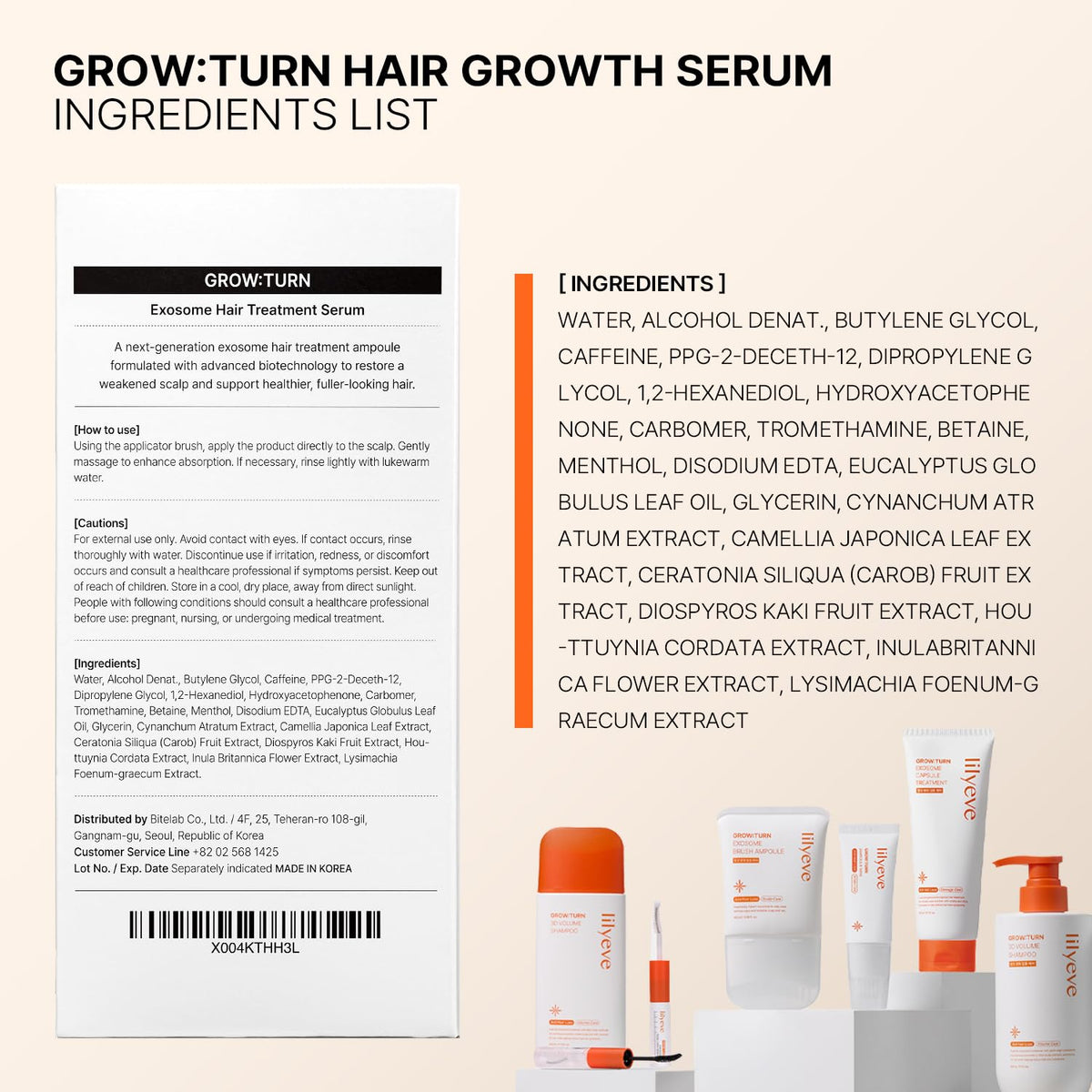 lilyeve GROWTURN Exosome Hair Growth Serum with Built-In Scalp Brush, 3.38 fl oz