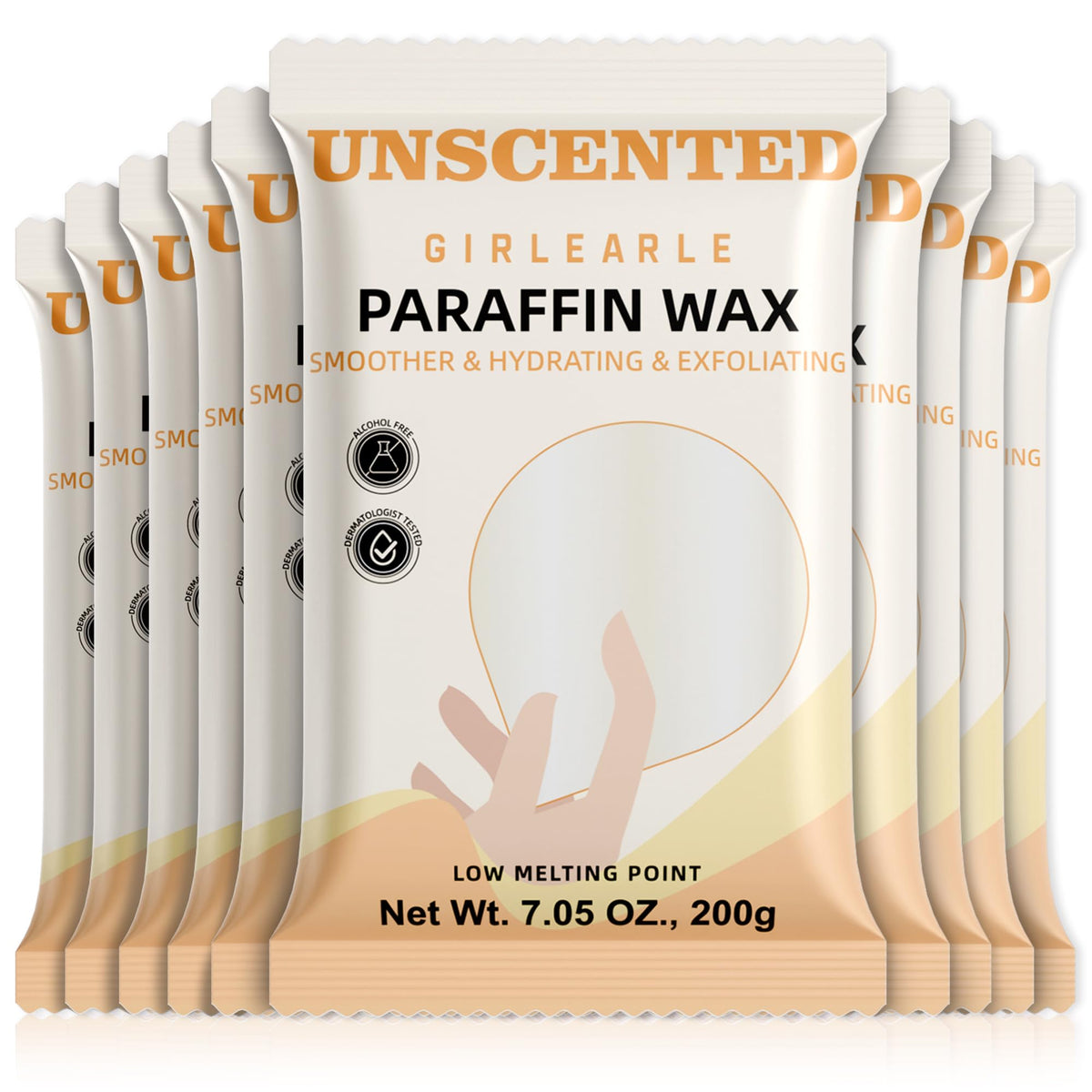 GIRLEARLE Unscented Paraffin Wax Refills for Hands and Feet