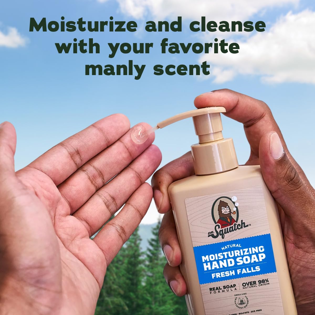 Dr. Squatch Natural Moisturizing Hand Soap, Fresh Falls, 8 fl oz, 3-Pack