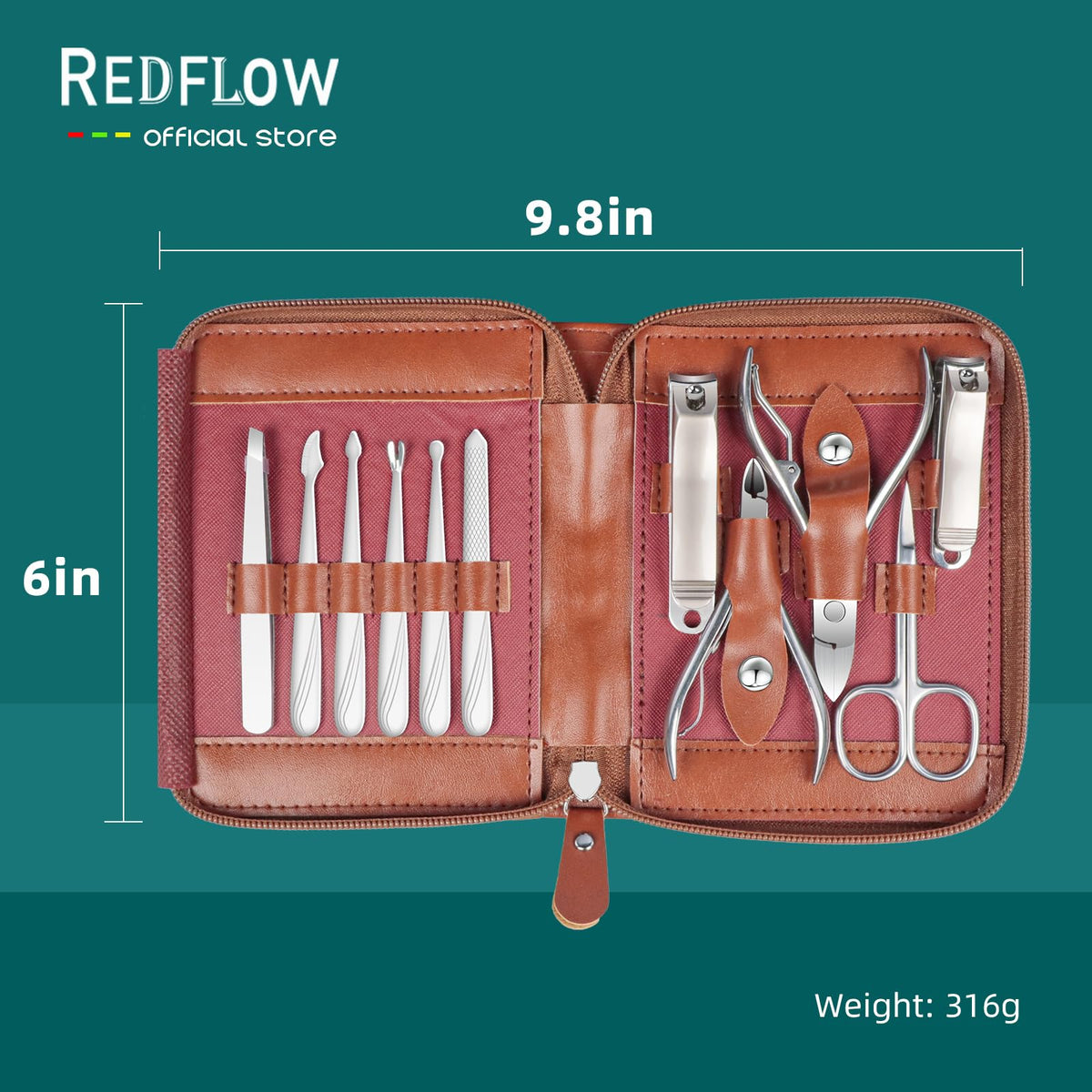 11-Piece 304 Stainless Steel Manicure and Personal Grooming Set