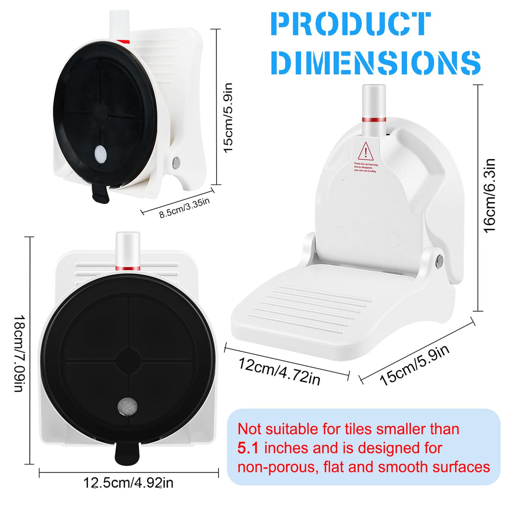 Foldable Shower Foot Rest with Vacuum Suction Cup, Anti-Slip No-Drill Pedal