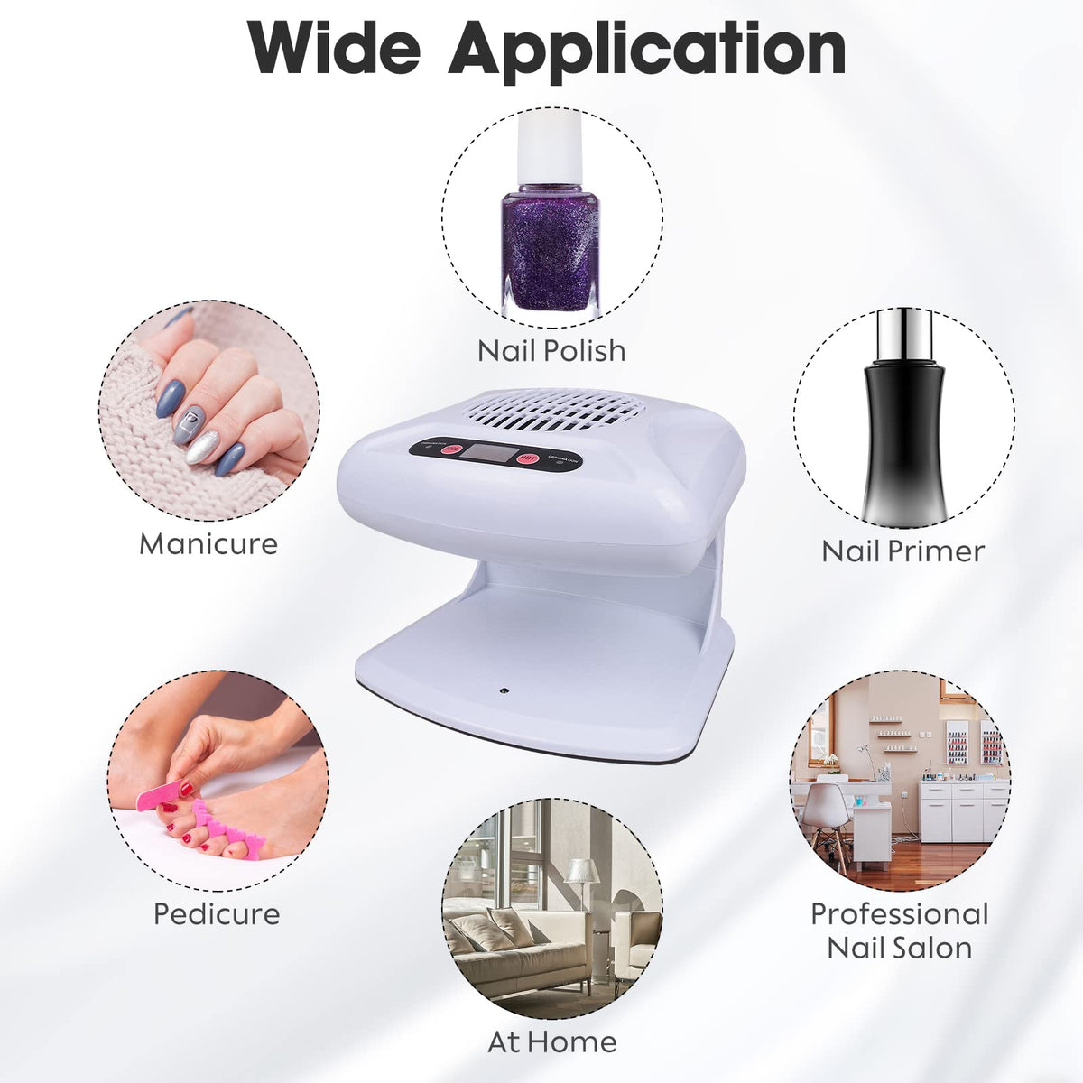 Gegong 300W Air Nail Dryer with Automatic Sensor, Warm and Cool Air