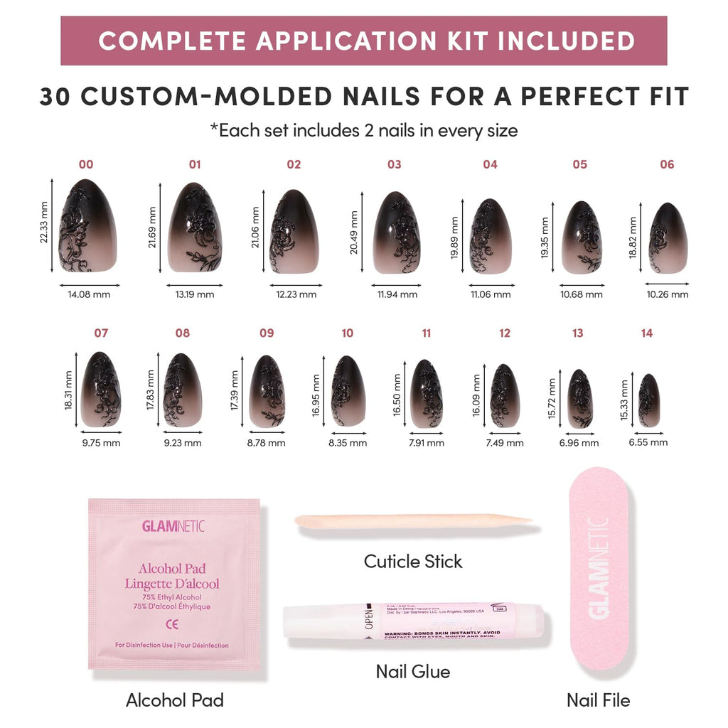 Glamnetic Press-On Nails - Salon-Style Reusable Nail Kit