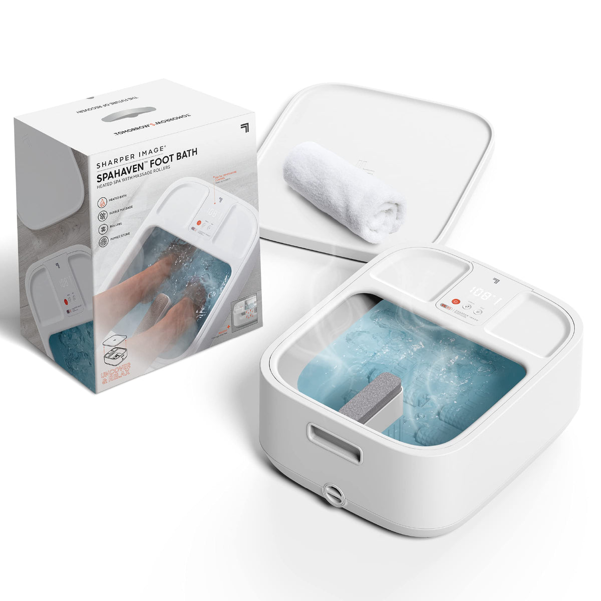 Sharper Image Heated Foot Spa with Bubble Jets, Rollers & Pumice Stone