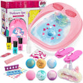 Pink Spa Day Gift Set for Girls with Foot Spa, Nail Art and Accessories