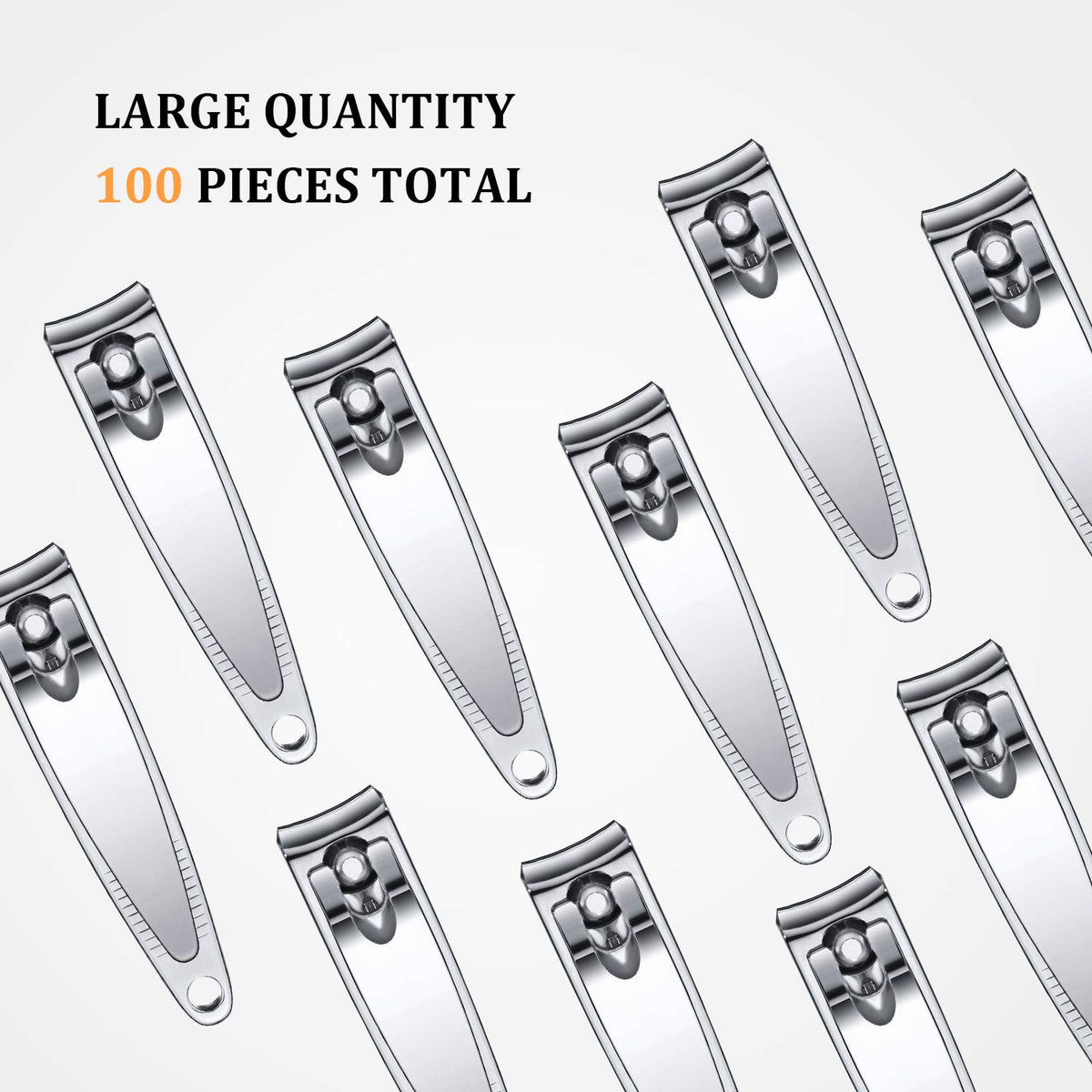 Mudder Silver Stainless Steel Nail Clippers, Mini Portable Fingernail and Toenail Trimmers