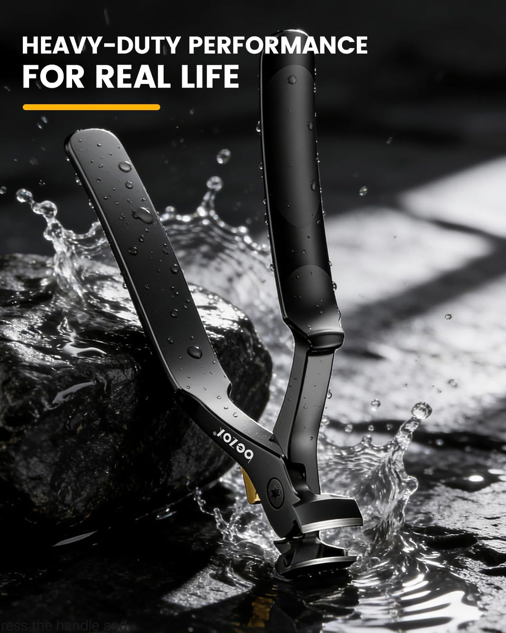 BEZOX Long Handle Toenail Clippers for Seniors, Thick Nails - Black