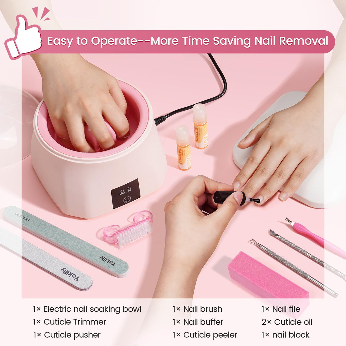 Yokilly Heated Electric Nail Soaking Bowl for Nail Polish Removal