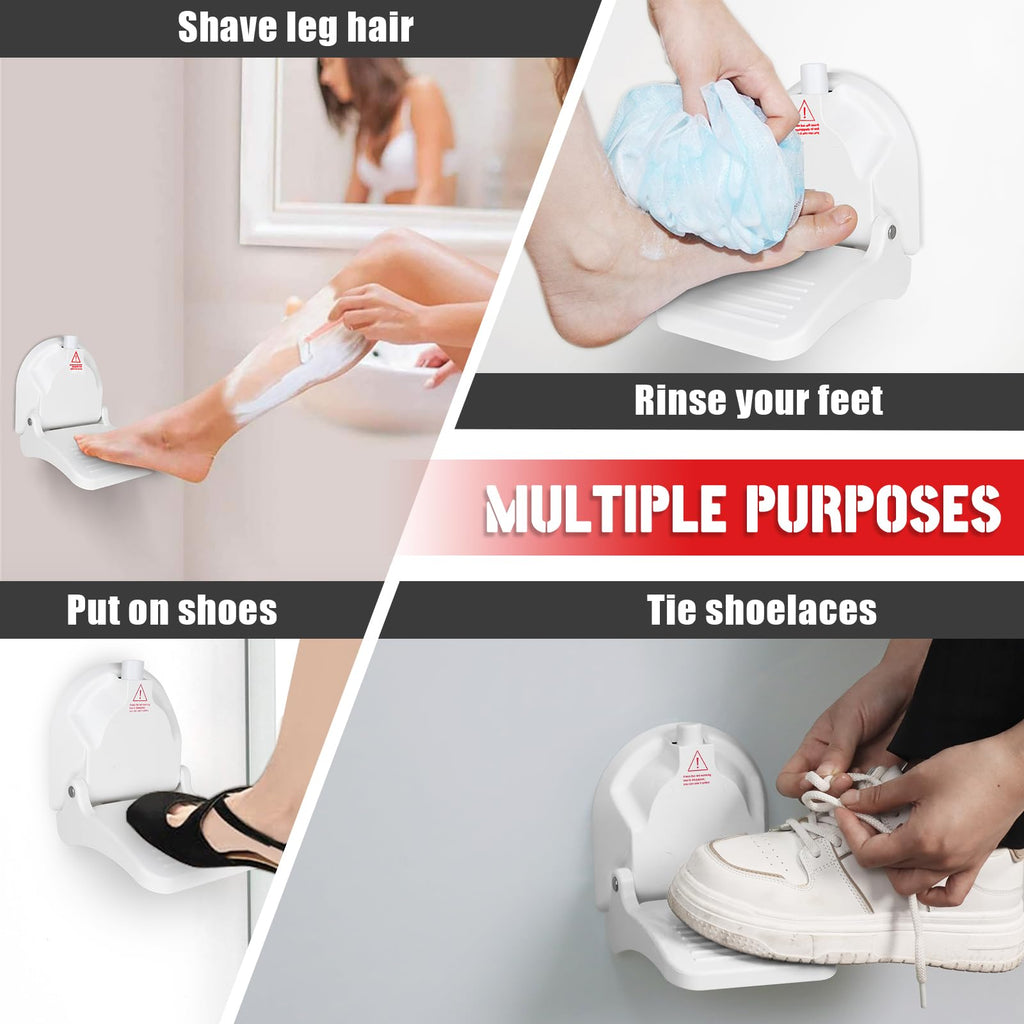White Suction Cup Shower Foot Rest for Leg Shaving
