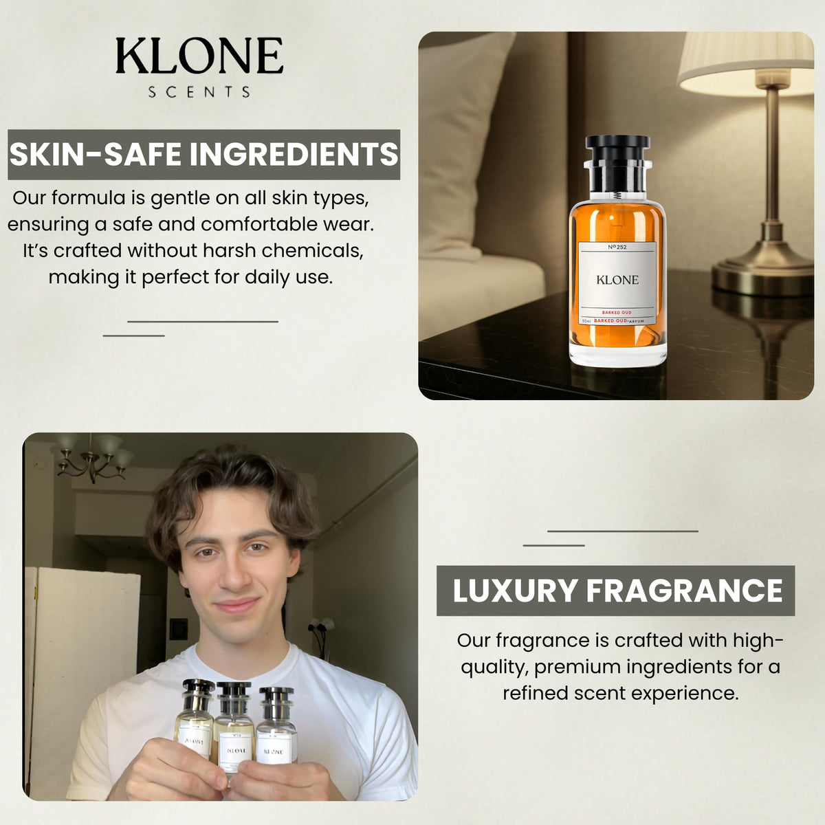 Klone Barked Oud Eau de Parfum 50ml, Long-Lasting Unisex Fragrance