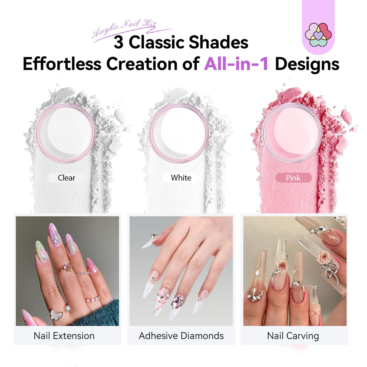 SAVILAND Acrylic Nail Kit for DIY Nail Extensions