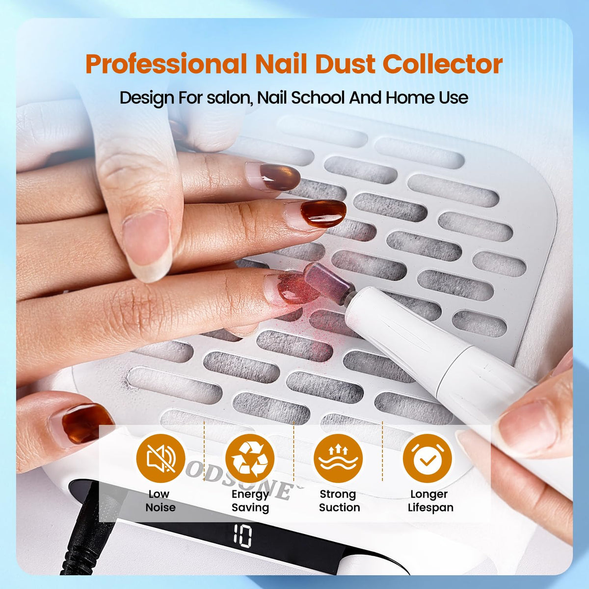 JODSONE Mini Nail Dust Collector with Powerful Suction