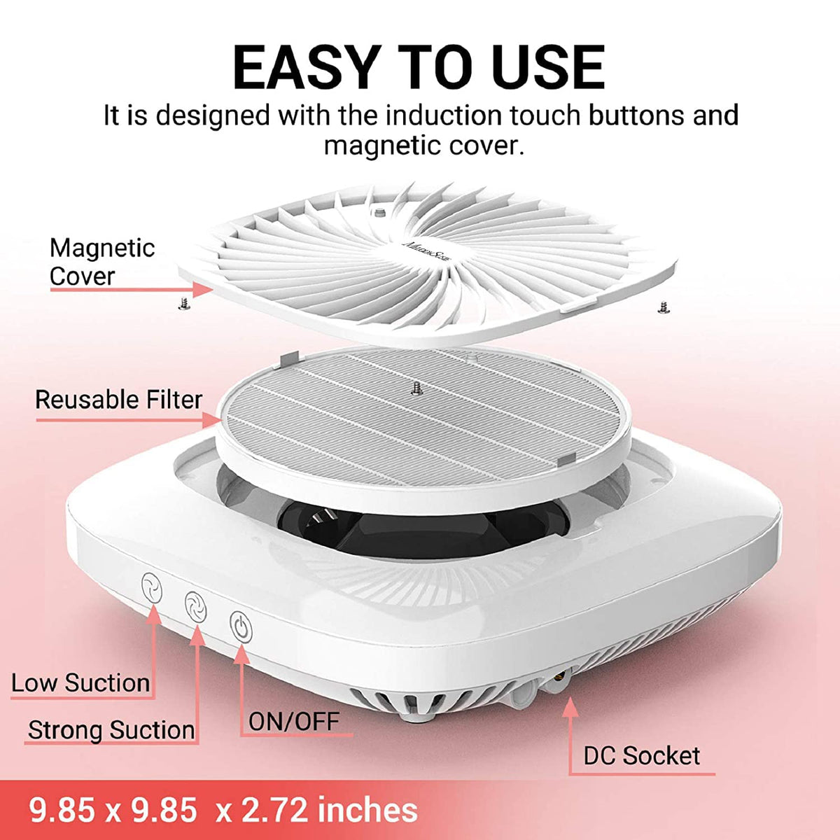 MelodySusie Professional Nail Dust Collector with Adjustable Suction