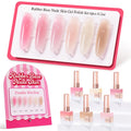 Rubber Base Gel Polish Set Nail Strengthener Builder Gel 6 x 15 mL