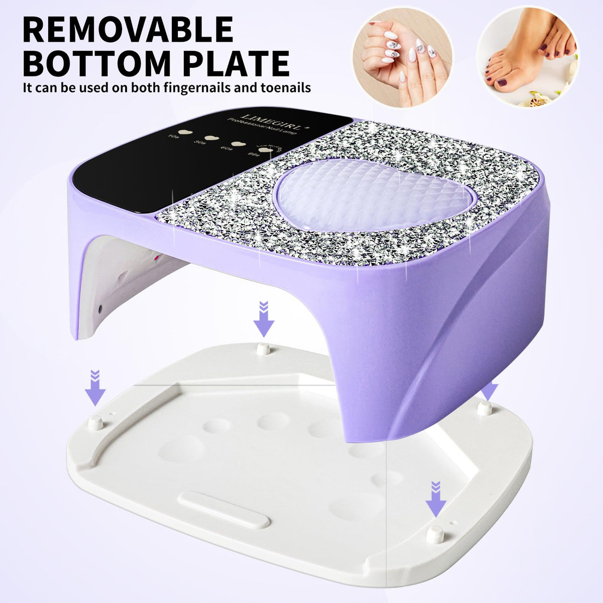 LIMEGIRL UV LED Nail Lamp Kit, Cordless Rechargeable Gel Polish Curing Light