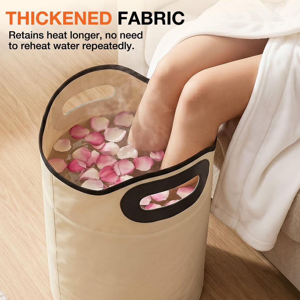 Collapsible Foot Bath Bag with Drainage Hole, Portable Folding Foot Spa Tub