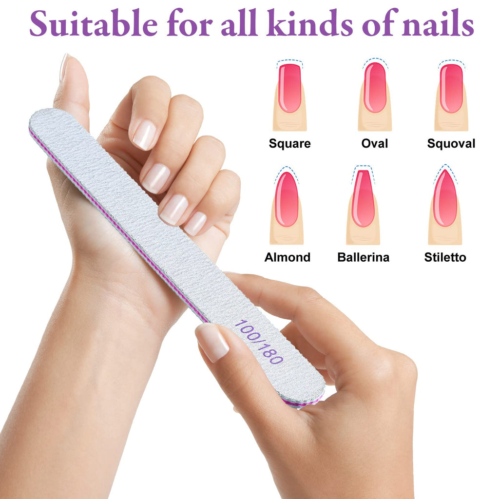 200-Piece Double-Sided Reusable Emery Nail Files for Manicure and Nail Care