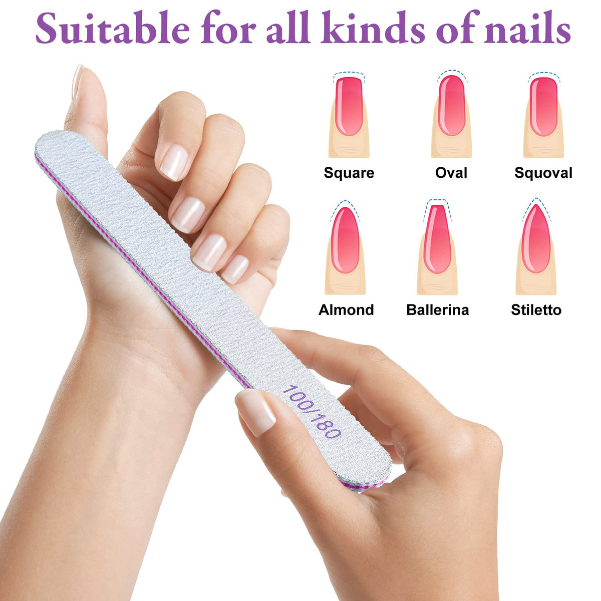 200-Piece Double-Sided Reusable Emery Nail Files for Manicure and Nail Care