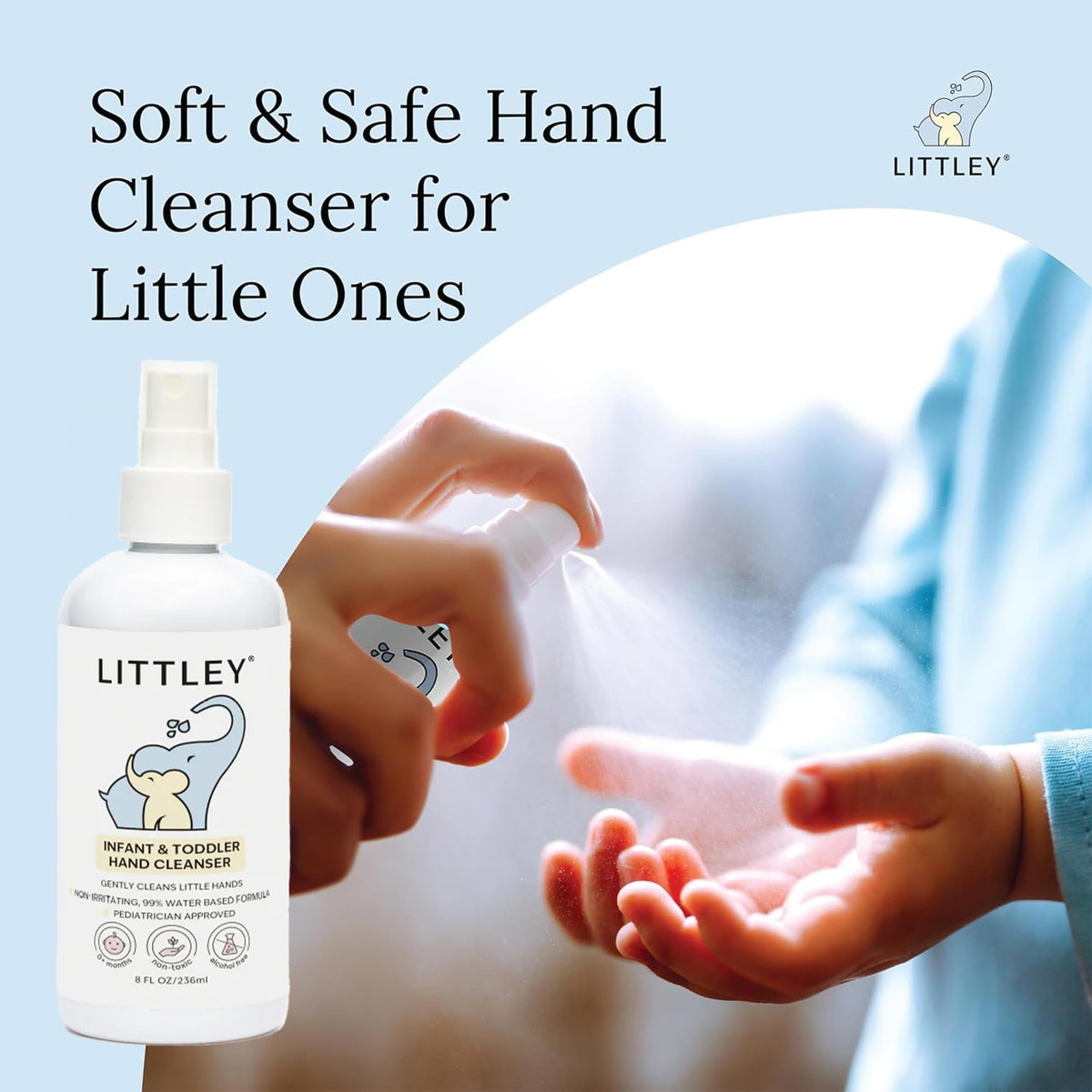 Littley Infant & Toddler Hand Cleanser HOCl Spray, 8 oz