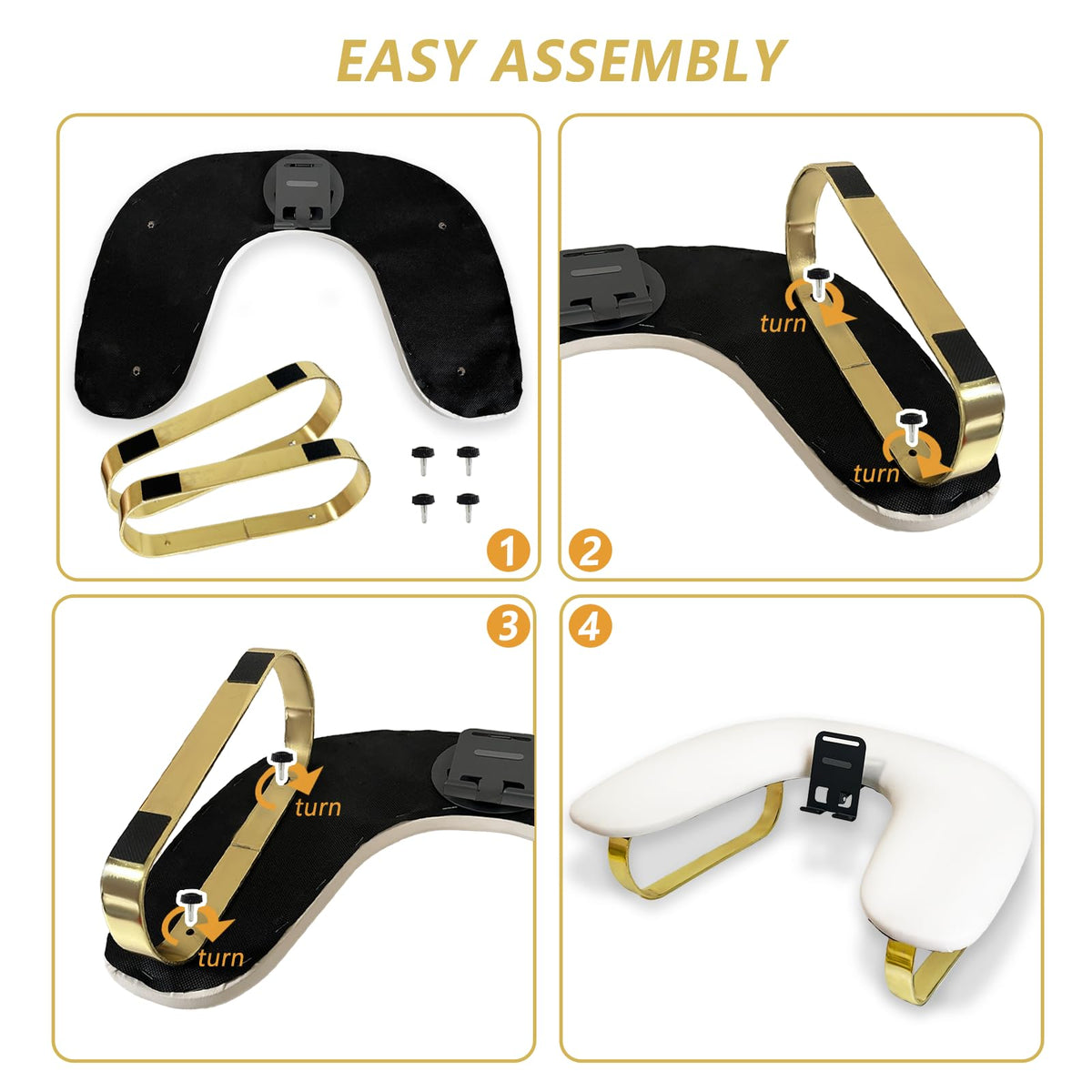 Rotating Phone Holder Nail Arm Rest with U-Shaped PU Leather Cushion