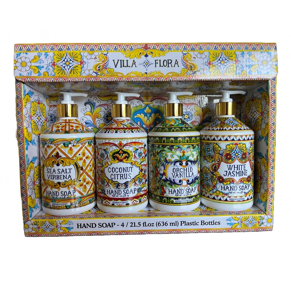 Home and Body Company Villa Flora Liquid Hand Soap Set of 4