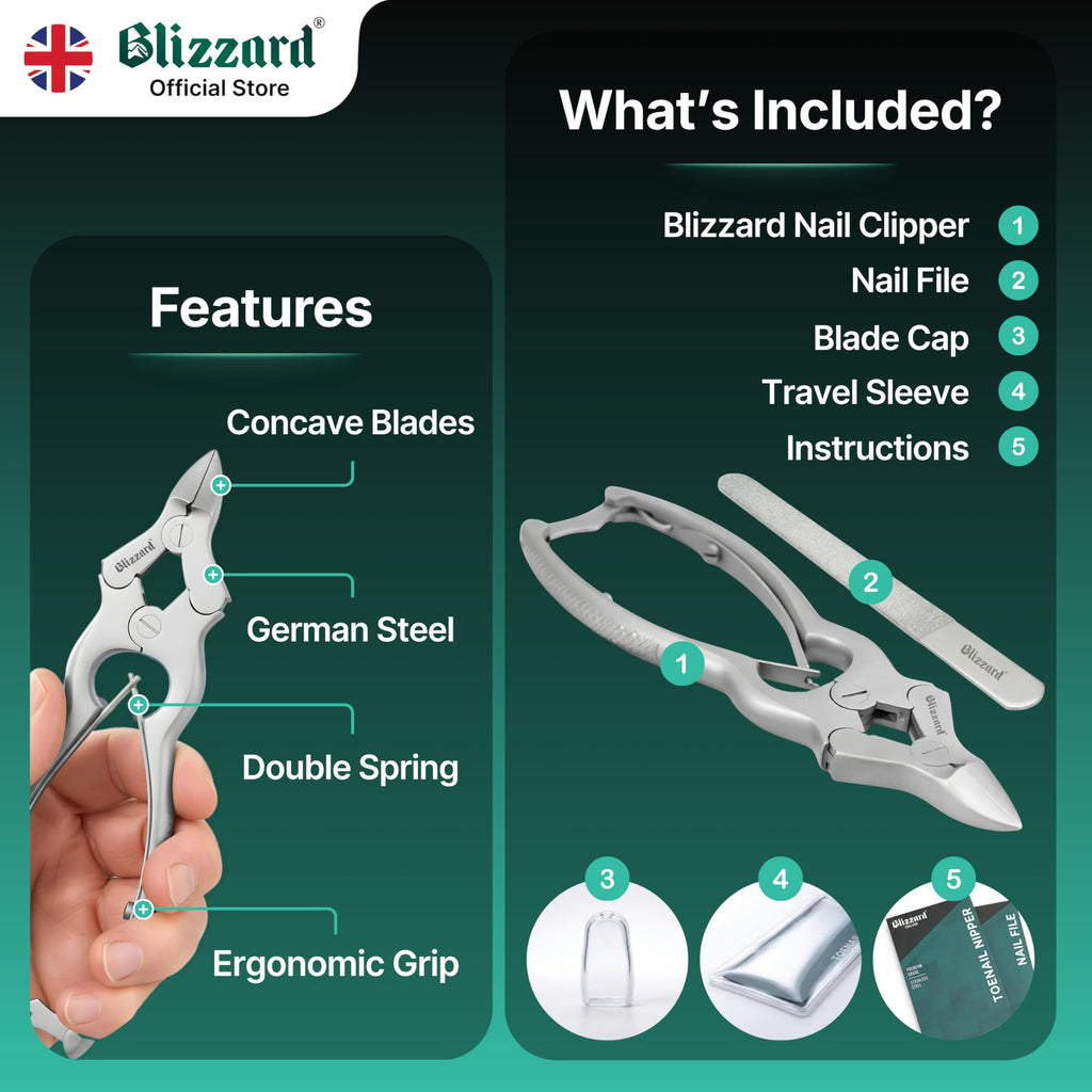 Blizzard Heavy Duty Toenail Clippers for Thick Nails