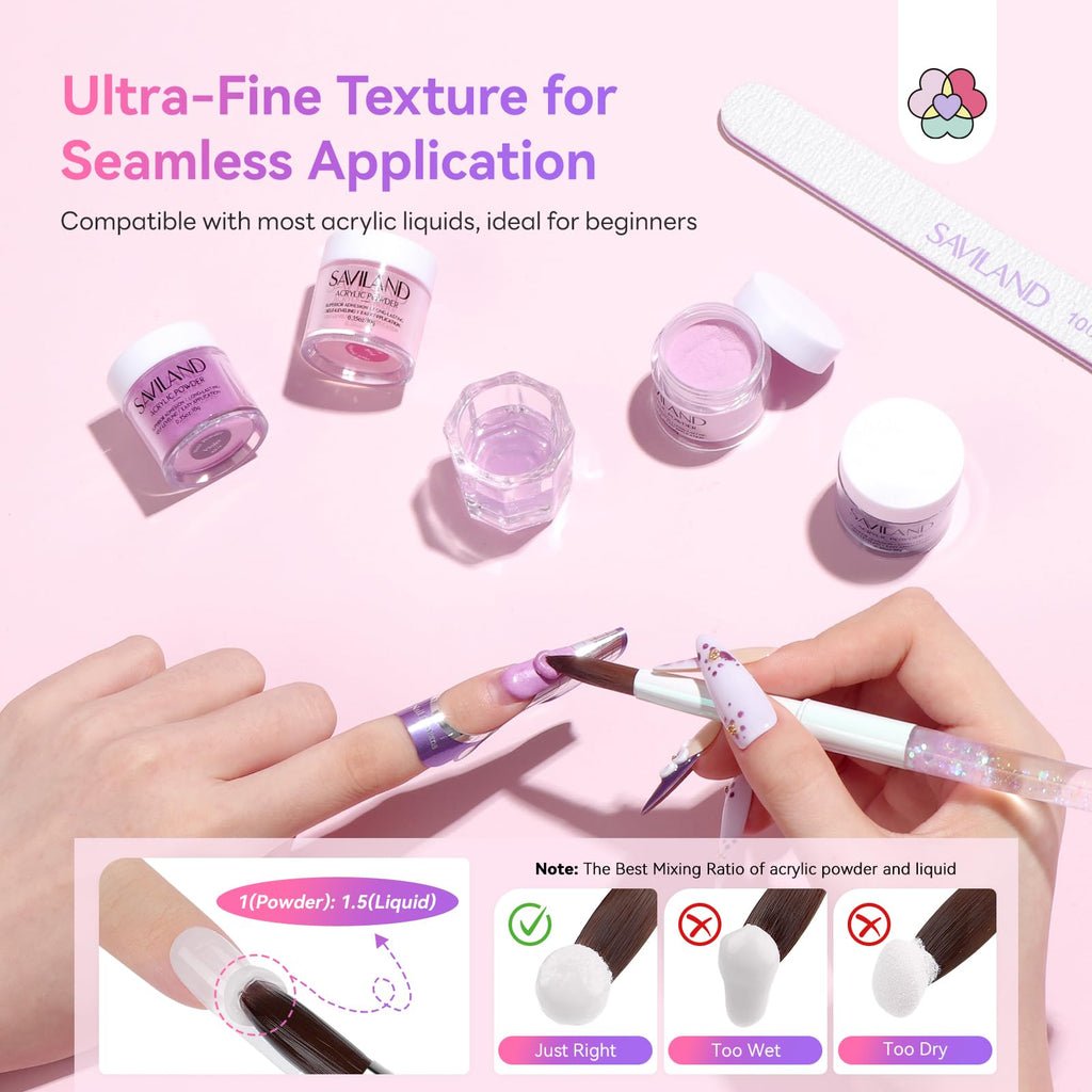 SAVILAND Acrylic Nail Powder Set for Nail Art