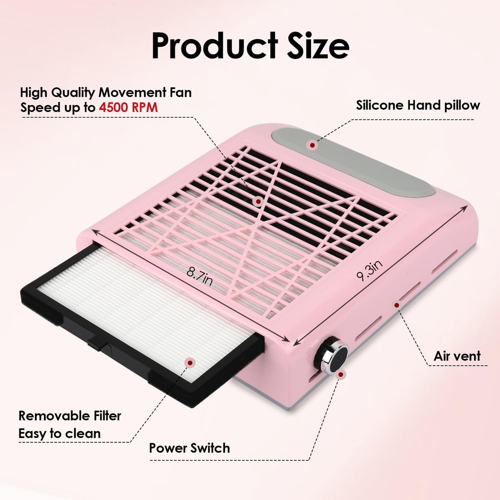 CoFashion Electric Nail Dust Collector Vacuum for Manicure