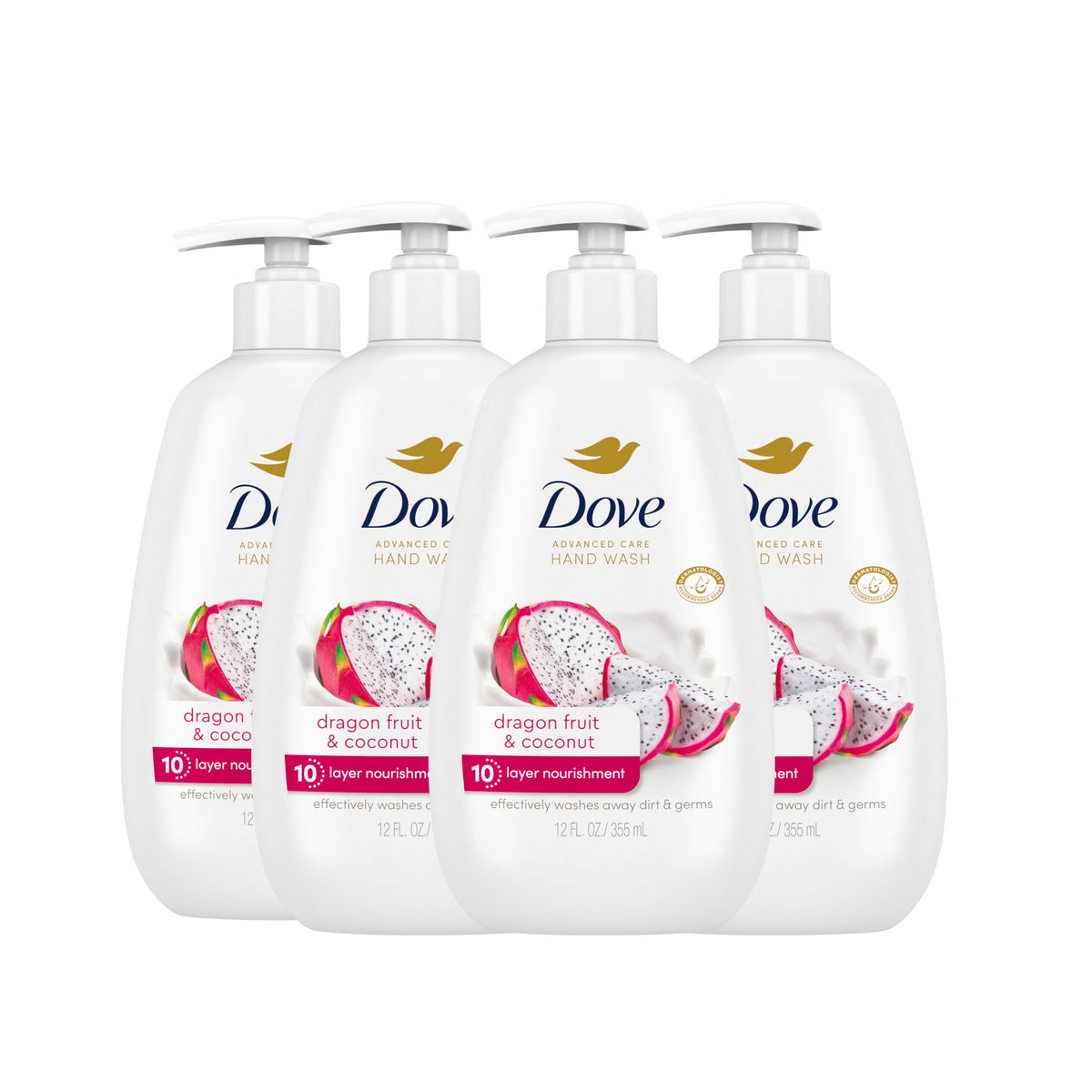 Dove Advanced Care Hand Wash 4 Count, Dragonfruit & Coconut