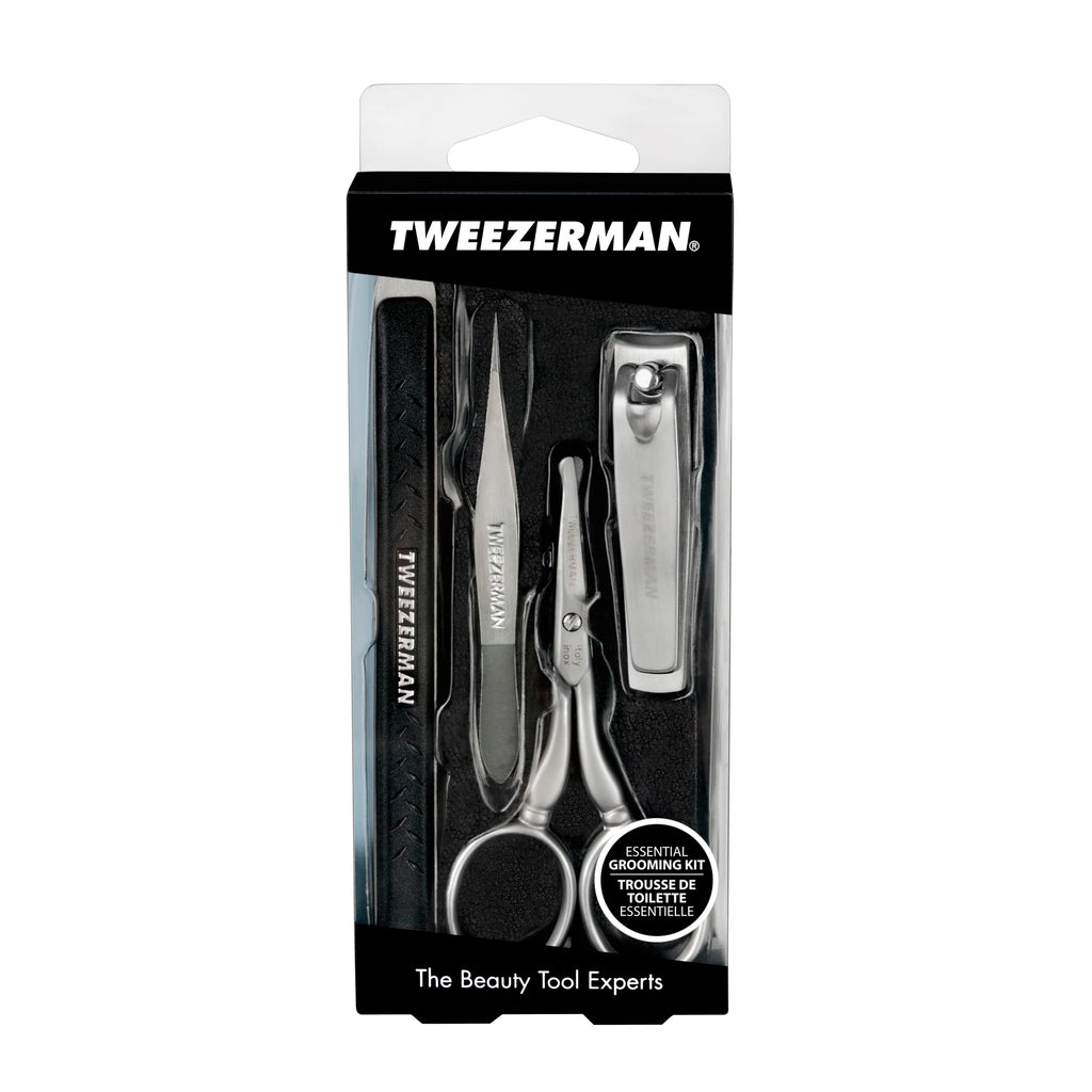 Tweezerman Essential Grooming Kit for Men, 4-Piece Set