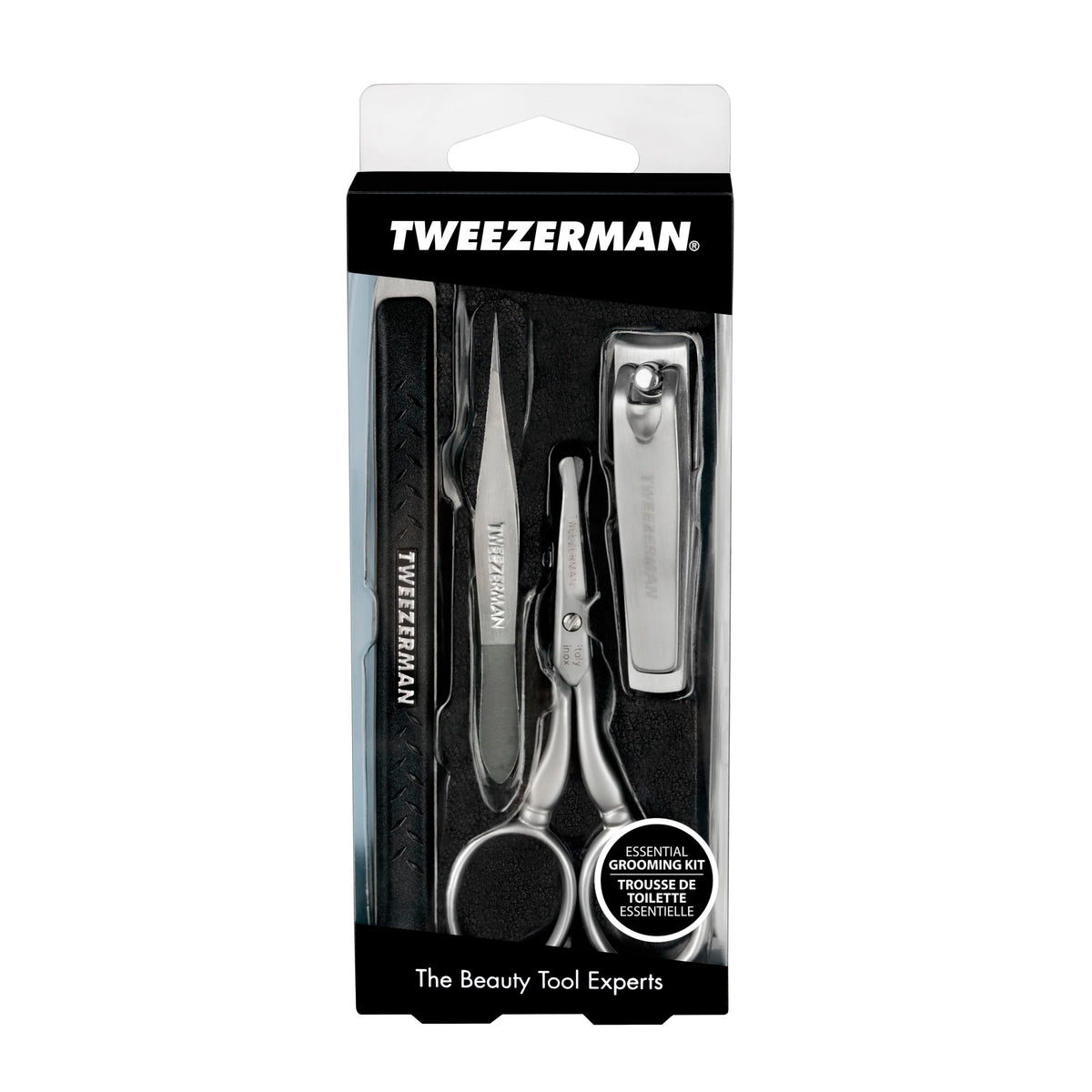 Tweezerman Essential Grooming Kit for Men, 4-Piece Set