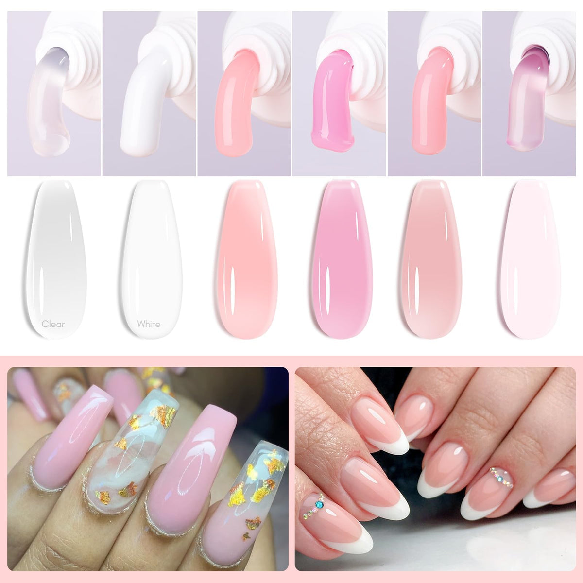 Makartt HEMA-Free TPO-Free Poly Nail Gel Extension Kit with Slip Solution