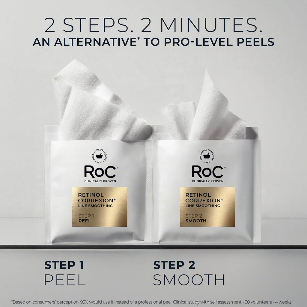 RoC Retinol Correxion Line Smoothing 2-Step Peel Pads, 20 Treatments